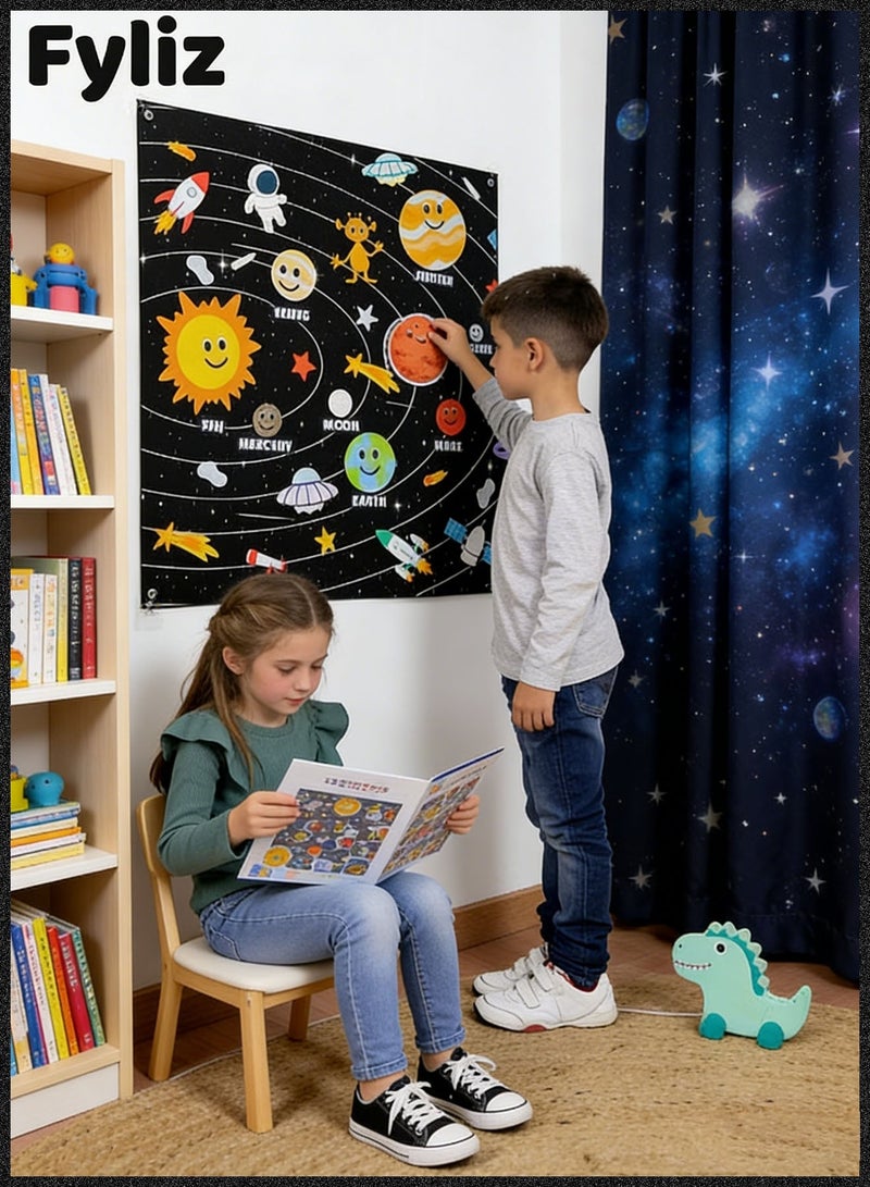 Fyliz Solar System Felt Board for Kids – Educational Montessori Space Learning Toy for Toddlers - Image 5